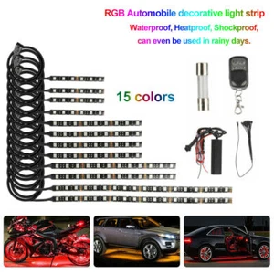 12x Motorrad LED RGB Streifen Leuchten Beleuchtung Unterboden Atmosphäre Licht - Afbeelding 1 van 12