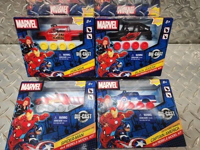 Marvel 4x4 Rebels Modelo Kit Die-Cast Metal Ironman Spiderman Capitán América  Foto 1 de 4