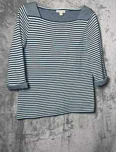 Coldwater Creek Damen Pullover Pulli gestreift Größe Large 3/4 Ärmel - Bild 1 von 7