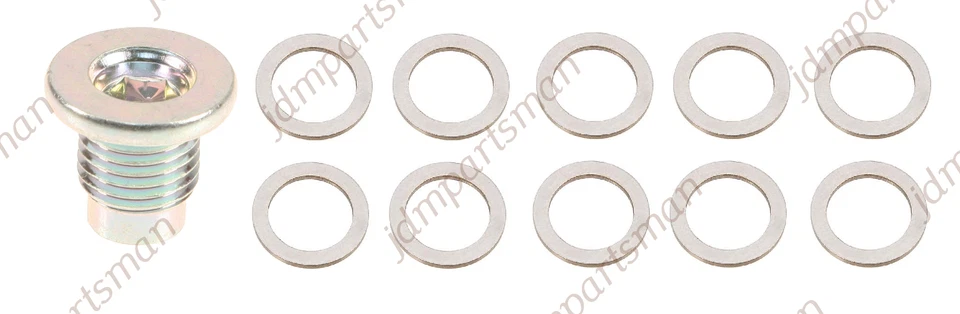 Tapón de drenaje de aceite genuino + 10 juntas para Mazda 3 Sport Miata CX-5 RX-8 2009-2016 Foto 1 de 1