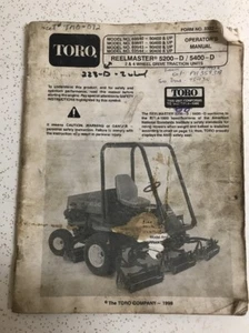 Used Toro Lawn Tractor Reelmaster 5200D/5400D Operators Manual - Bild 1 von 5