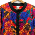 Vintage Art to Wear Bomber Crop Jacket Size XS Quilted Floral Artsy Sequin