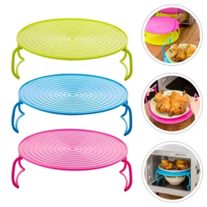 3pcs Steaming Tray Layered Storage Rack Rounded Food Stand Steaming Tray - Picture 1 of 12