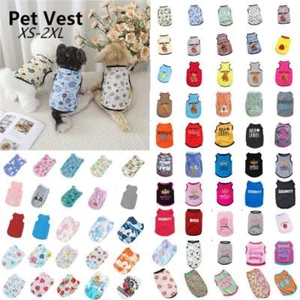 Pet Vest Small Floral Printed T-shirt Dog Clothes Puppy Cat Shirt Thin Summer F - Picture 1 of 54