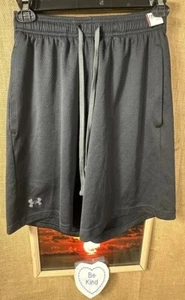Under Armour youth loose black mesh basketball shorts M elastic waist outside dr - Picture 1 of 4