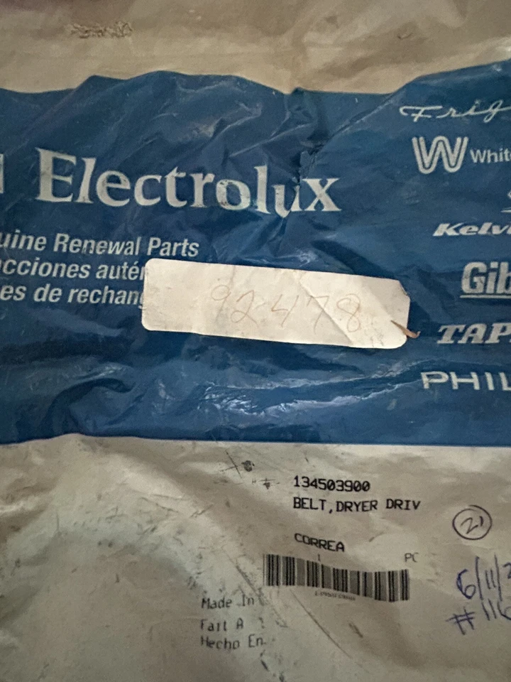 Cinturón secador Frigidaire 37292700 OEM nuevo bolsa de sellado Foto 1 de 1