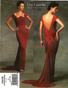 2008 Guy Laroche Vogue 1078 Evening Gown Dress 6/8/10 Pattern Uncut New OOP - Picture 1 of 5