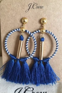 Neu mit Etikett J. Crew Quaste Ohrhänger dunkle Tinte Ohrringe & Staubbeutel - Bild 1 von 2
