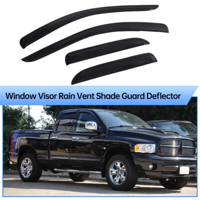 For 2002-2009 Dodge Ram Quad Cab 1500 2500 3500 Window Visors Sun Rain Guards Foto 1 de 4
