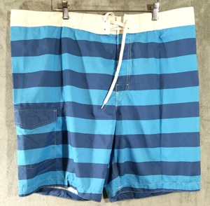 Vecchi pantaloncini da tavola navy da uomo 3XL blu a righe bauli da nuoto spiaggia surf - Foto 1 di 7