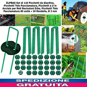 Set Di 110 Picchetti Da Giardino, Picchetti Telo Pacciamatura, Picchetti X Reti - Foto 1 di 12
