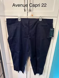 Neu Avenue Damen-Capri royalblau Komfort Stretch-Satin Größe 22 Wert 55 $ - Bild 1 von 3