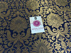 Gold Floral Metallic Print Indian Faux Silk Banarsi Brocade Fabric 45 Wide M282