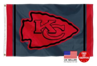 Kansas City Chiefs 3x5 Man Cave Flags New Patrick Mahomes Tailgating Banner Grey - Image 1 of 4
