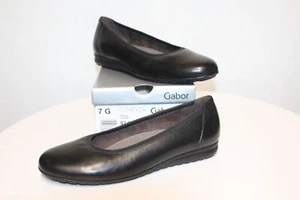 Gabor 02.020.01 Damen Ballerina Schwarz EU Größe 40,5 Neu Rechnung MwSt - Picture 1 of 4