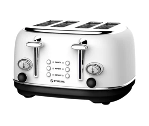 Stirling Electric 4 Slice Toaster CREAM Stainless Steel 1650W -Not DeLonghi - Picture 1 of 8