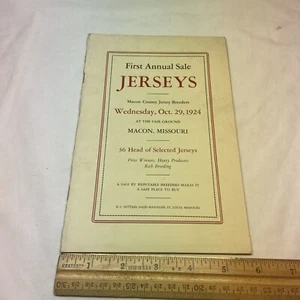 1924 Auction Sale Jersey s Cattle Farm CO Breeders Fairgrounds Macon MO Missouri - Picture 1 of 9