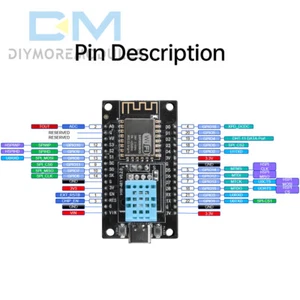ESP8266 NodeMCU Development Board Onboard DHT11 Temperature Humidity Sensor - Picture 1 of 24