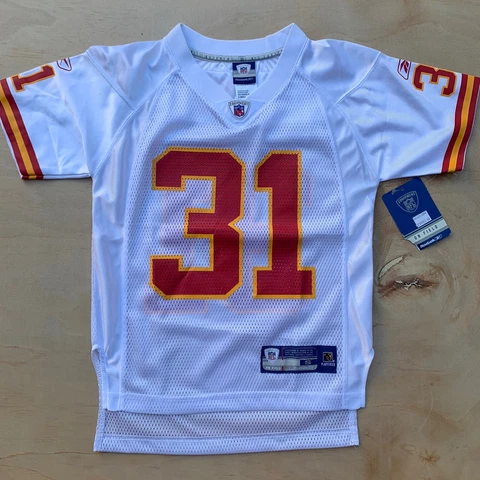 Deadstock Priest Holmes Kansas City Chiefs White Reebok Jersey YOUTH S (8) Y2K Cover