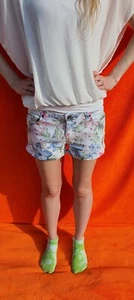 Pantalones cortos vaqueros de mujer Hotpan talla XS Tropical Tropical Flores (1334) - Imagen 1 de 4