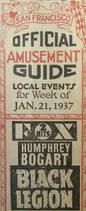 Guía de cine de colección de San Francisco CA Humphrey Bogart Greta Garbo 1937 - Imagen 1 de 11
