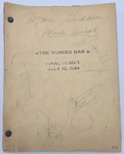 WONDER MAN / Philip Rapp 1944 sceneggiatura, Danny Kaye, film fantasy musicale - Foto 1 di 18