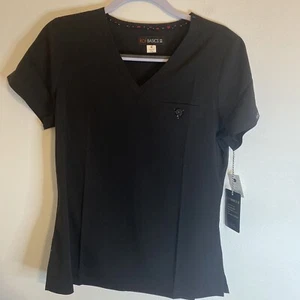 Koi Basics Peeling Top Kade 1011 V-Neck Black Small - Bild 1 von 8