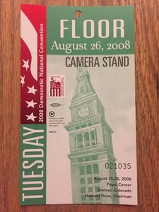 2008 Democratic National Convention BODEN Kameraständer Credential Barack Obama - Bild 1 von 2