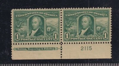 1904 Louisiana Purchase 1c green Sc 323 plate number & imprint VF MLH OG (TG - Image 1 of 2