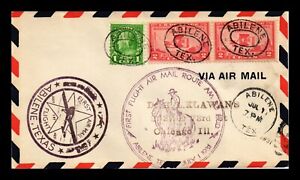 DR JIM STAMPS US COVER FIRST FLIGHT AIR MAIL AM 33 ABILENE TEXAS