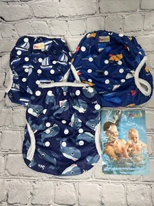Baby Swim Diaper Size L NEW Whale Shark Sailboat Blue [pedobi] - Picture 1 of 5