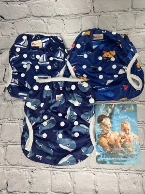 Baby Swim Diaper Size L NEW Whale Shark Sailboat Blue [pedobi] - Image 1 of 4