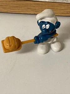Smurfs 20113 Bread Baker Smurf Chef Vintage Figure 80s Toy PVC Figurine Lot Peyo - Picture 1 of 2