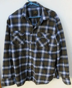 Jachs Flannel Shirt Mens XL Green Blue Heavyweight Heritage Plaid Long Sleeve - Picture 1 of 5