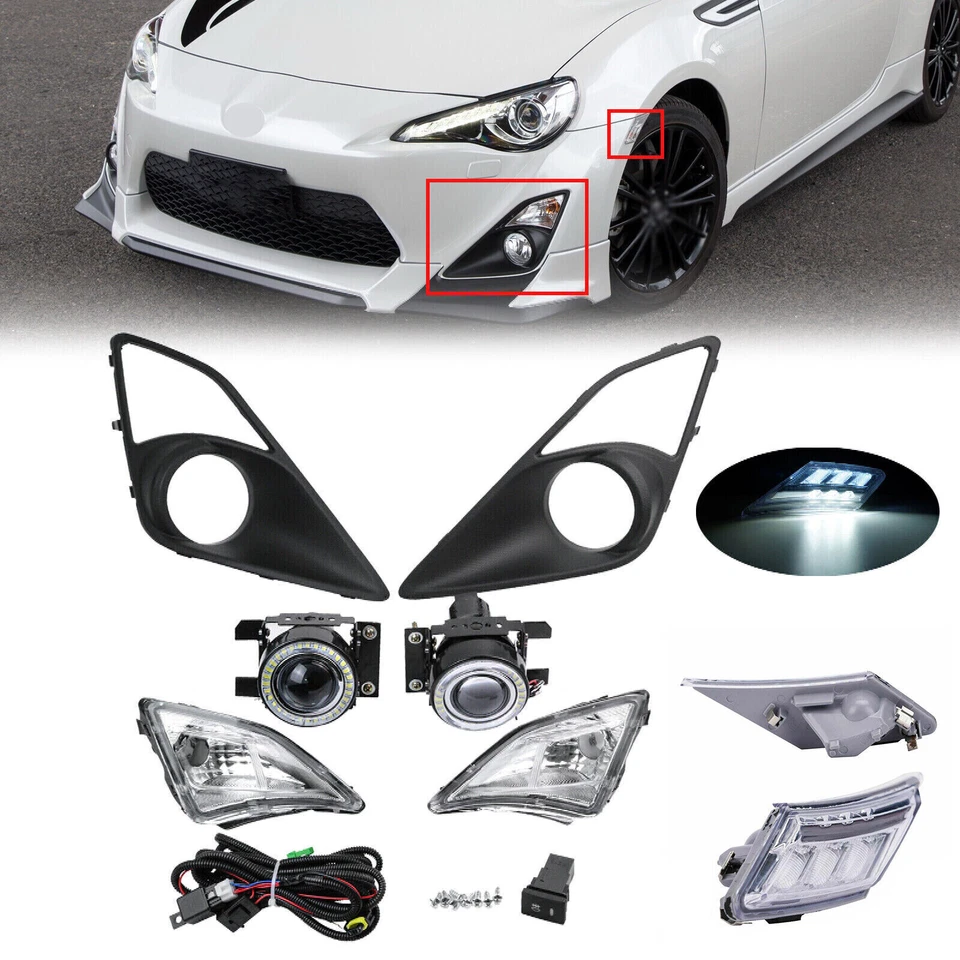 Luces antiniebla LED + luces indicadoras laterales con cable Fit 2013-2016 Scion FR-S Toyota GT86 Foto 1 de 4
