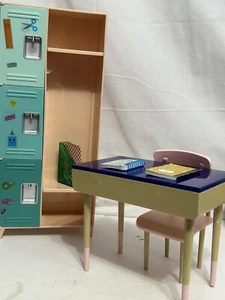 OUR  GENERATION DOLL DESK, CHAIR ,LOCKER, Mini Books,FITS 18  INCH AMERICAN GIRL - Picture 1 of 23