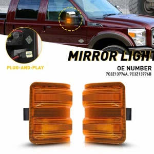 Amber LED Side Tow Mirror Light Turn Signal For 08-16 Ford F250-F550 Super Duty - Picture 1 of 12