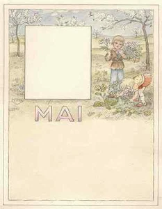 KINDER-KALENDER 12 sign.OrigAquarelle d.KINDERBUCH-Illustratorin Margret BORISS - Bild 1 von 1