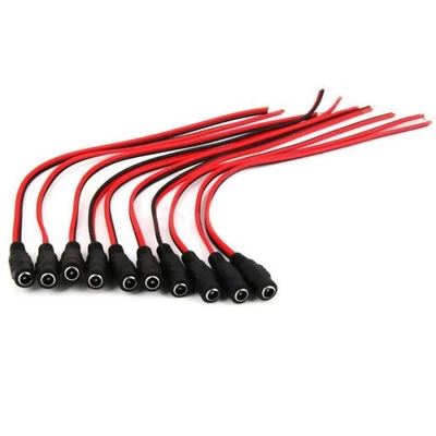 10x 5.5*2.1mm Female DC Power Plug Connector CCTV PSU Pigtail CABLE Jack 12V E - Image 1 of 4