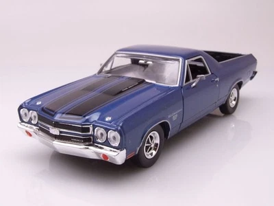 Chevrolet El Camino SS 396 Pick Up 1970 blau metallic Modellauto 1:24 Motormax - Bild 1 von 4