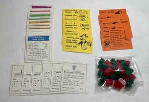 Vintage 1961 Monopoli atti di ricambio, caso, baule comunità, case, hotel - Foto 1 di 5