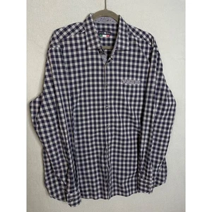 Stone Rose Button Up Men's XL Checkered Long Sleeve Shirt Fabric From Italy - Picture 1 of 8