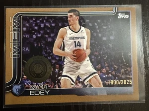 2025-26 Topps Zach Edey Gold Parallel 1900/2025 #186 Grizzlies - Foto 1 di 2