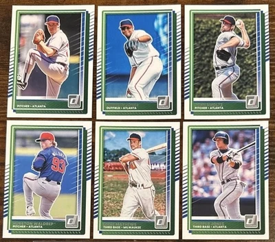 Juego de 6 cartas del equipo base Donruss Atlanta Braves 2025 Hurston Waldrep novato Foto 1 de 4