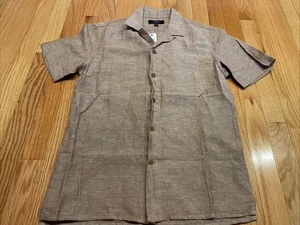 Brandneu mit Etikett Banana Republic Leinenmischung Hemd Herren Größe XS hellbraun - Bild 1 von 13