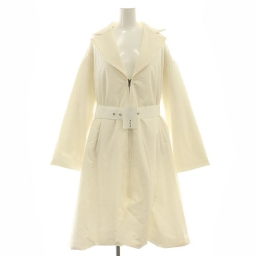 OFF WHITE Cappotto Mekle MECRE imbottitura cerniera anteriore capospalla lungo S bianco sporco DO usatob5