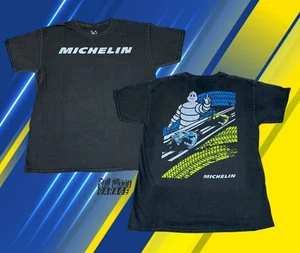 New Michelin Tires Racing Motorcycle 2 Sided Men's Vintage T-Shirt - Foto 1 di 2