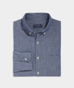 NWT $118 Vineyard Vines Shirt Mens Size Medium Blue Classic Fit Chambray Shirt  - Picture 1 of 10