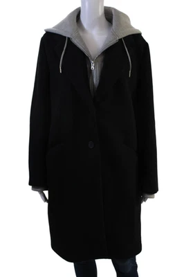 Abrigo Zara Unisex Negro Cuello Botón Manga Larga Talla XL Foto 1 de 4