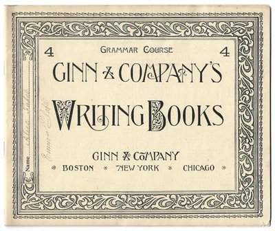 1892 GINN & CO'S WRITING BOOK Antique Handwritten PENMANSHIP Lettering Journal - Image 1 of 4